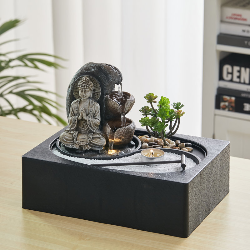 Kroeker Resin Solar Fountain with Light