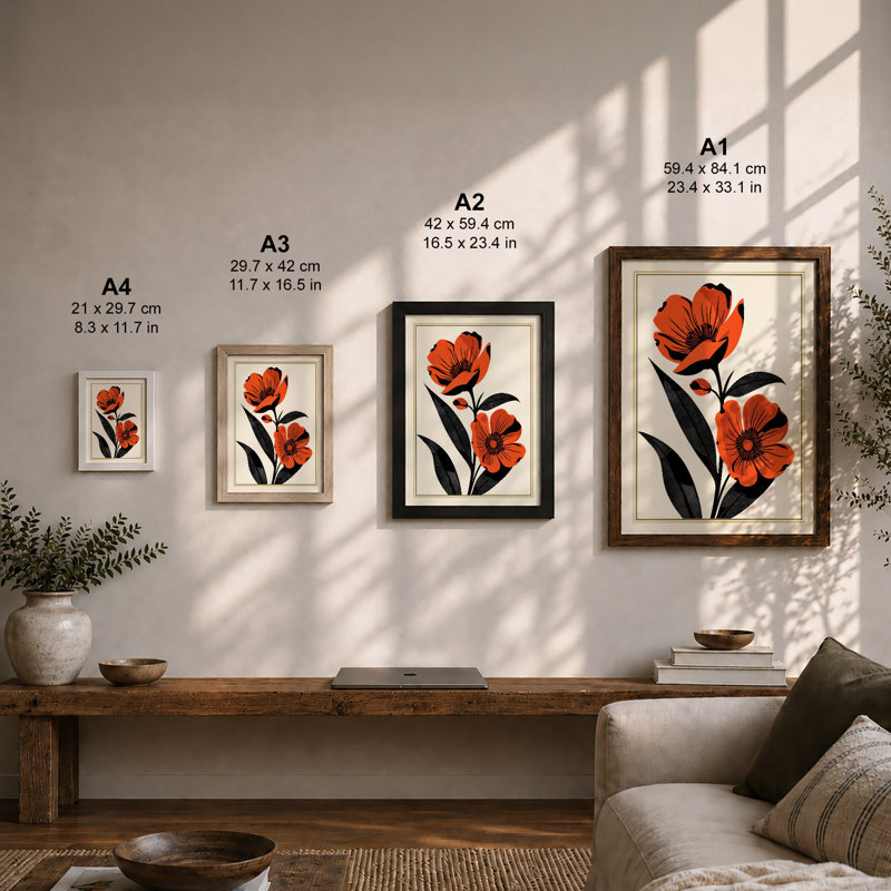 Double Bloom Botanical - Framed Print, Unframed, A3 - 42.0 x 29.7 cm