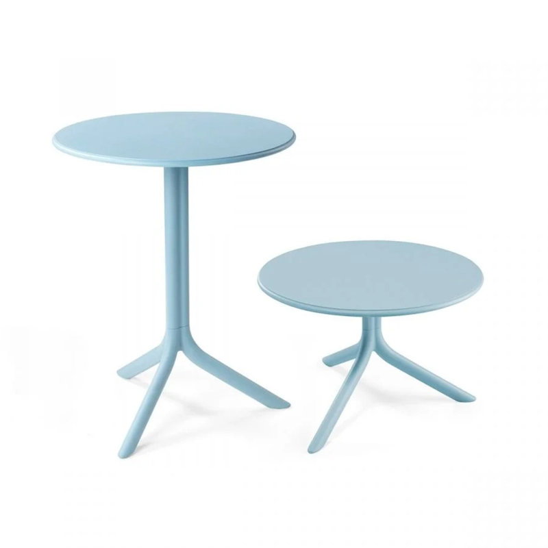 Spritz Round Outdoor Dining Table , 23.82'' in. W 23.82'' in. D, Light Blue