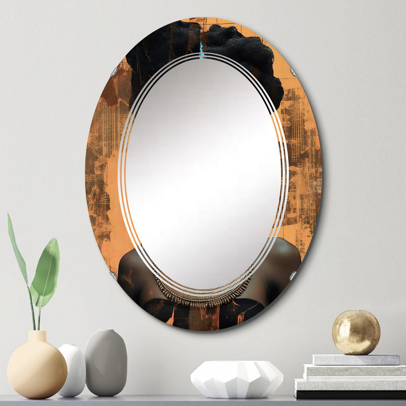 Halaka - Miroir mural moderne ovale, 30 po x 20 po