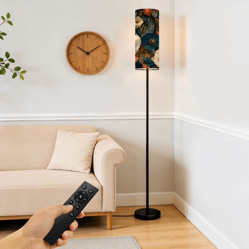  Lampe sur pied 68,5 "à motif de jardin caché Botanical Teal Coral
