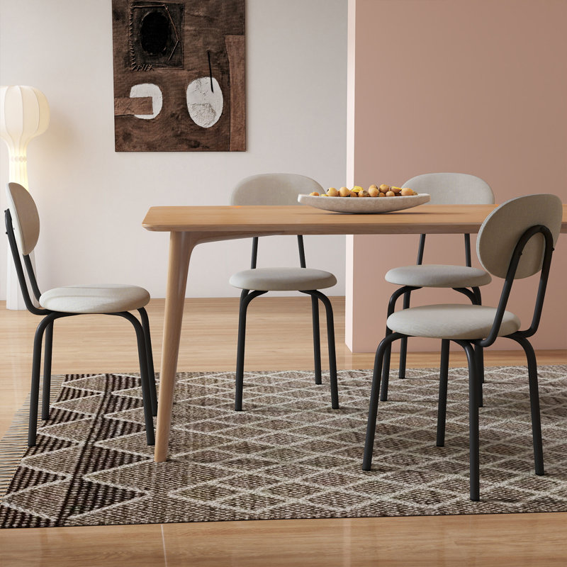 Stackable Dining Chairs Set of 4, Stackable Waiting Room Chairs, Beige