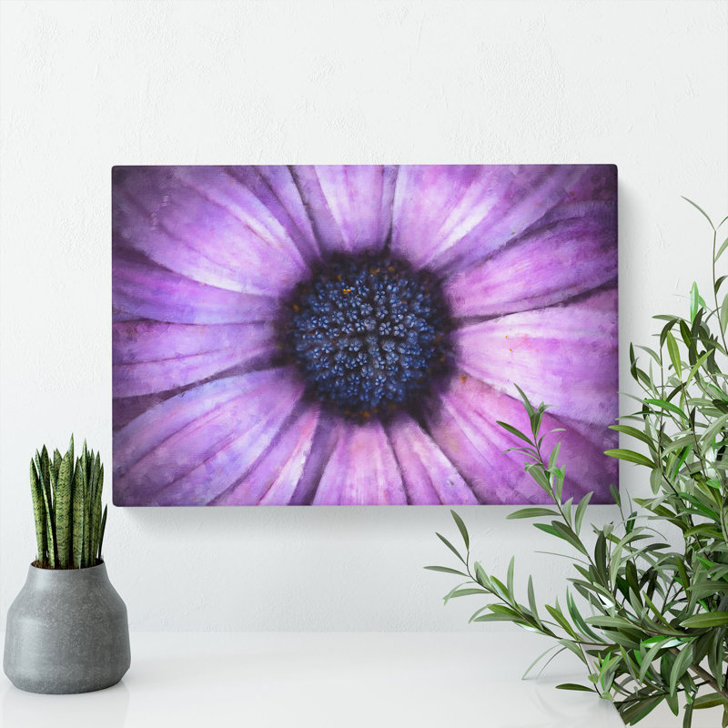 The Eye of a Purple Flower - Wrapped Canvas, 60cm H x 91cm W x 3cm D