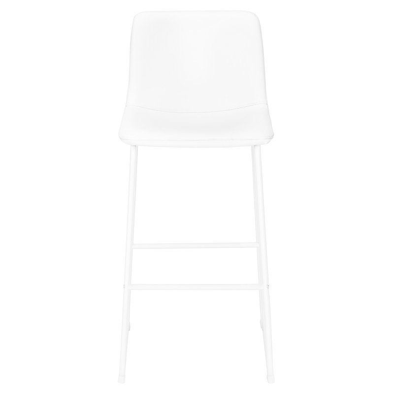 Chaise de bureau blanche en similicuir avec structure rembourrée