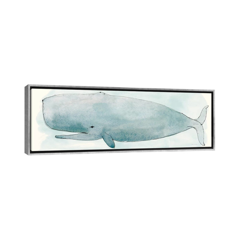 «Sea Life V» par Sara Zieve Miller - reproduction d'art sur toile panoramique, Toile avec cadre argenté