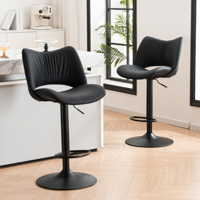 Tabouret de bar pivotant à hauteur réglable Tabouret de bar moderne en similicuir avec structure en métal