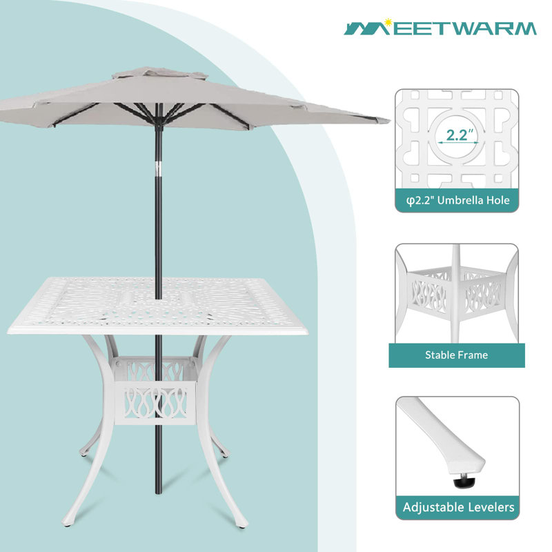Aluminum Bistro Table, White