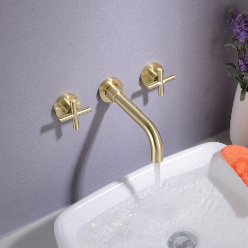 2-handle Bathroom Faucet, Or brossé