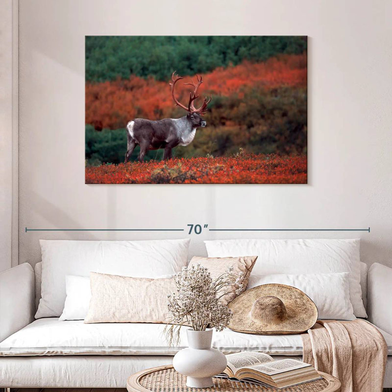Caribou d'automne Brampt, H 30 po x l 45 po