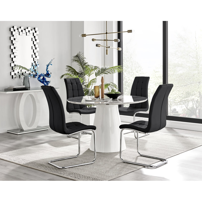 Tierra 4 - Person Dining Set, Black