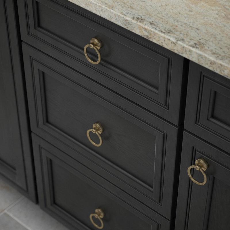 Champagne Bronze 1.75" Beaded Ring Cabinet Pull