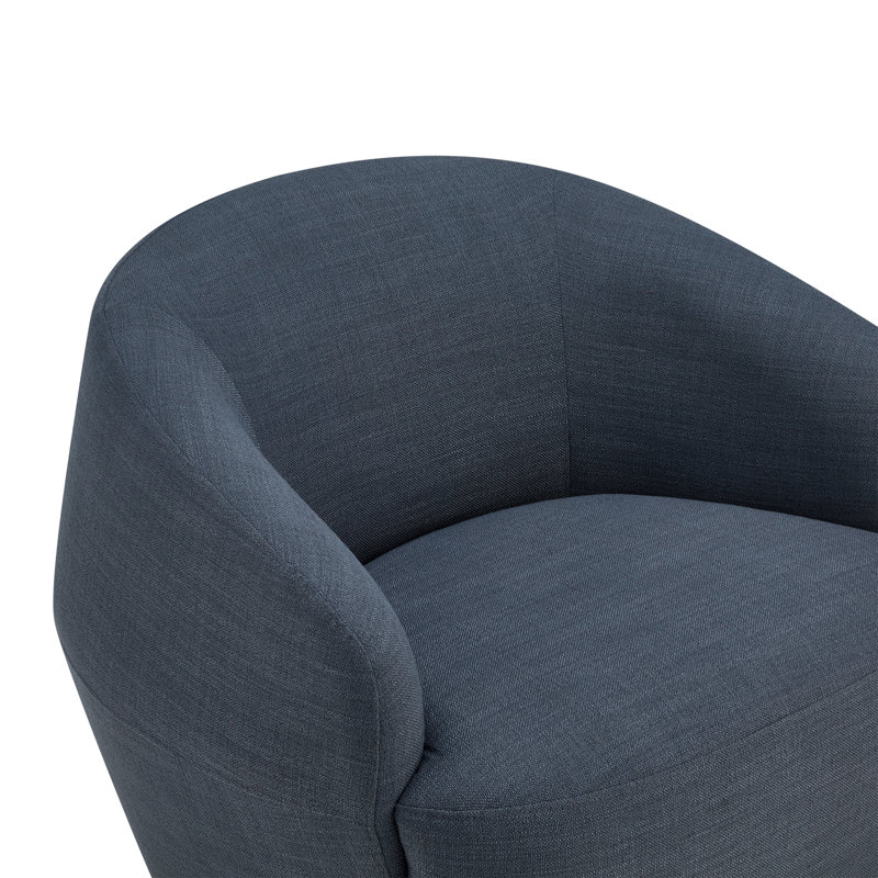 Fauteuil demi-tonneau pivotant rembourré Ingetraut, Indigo Effie