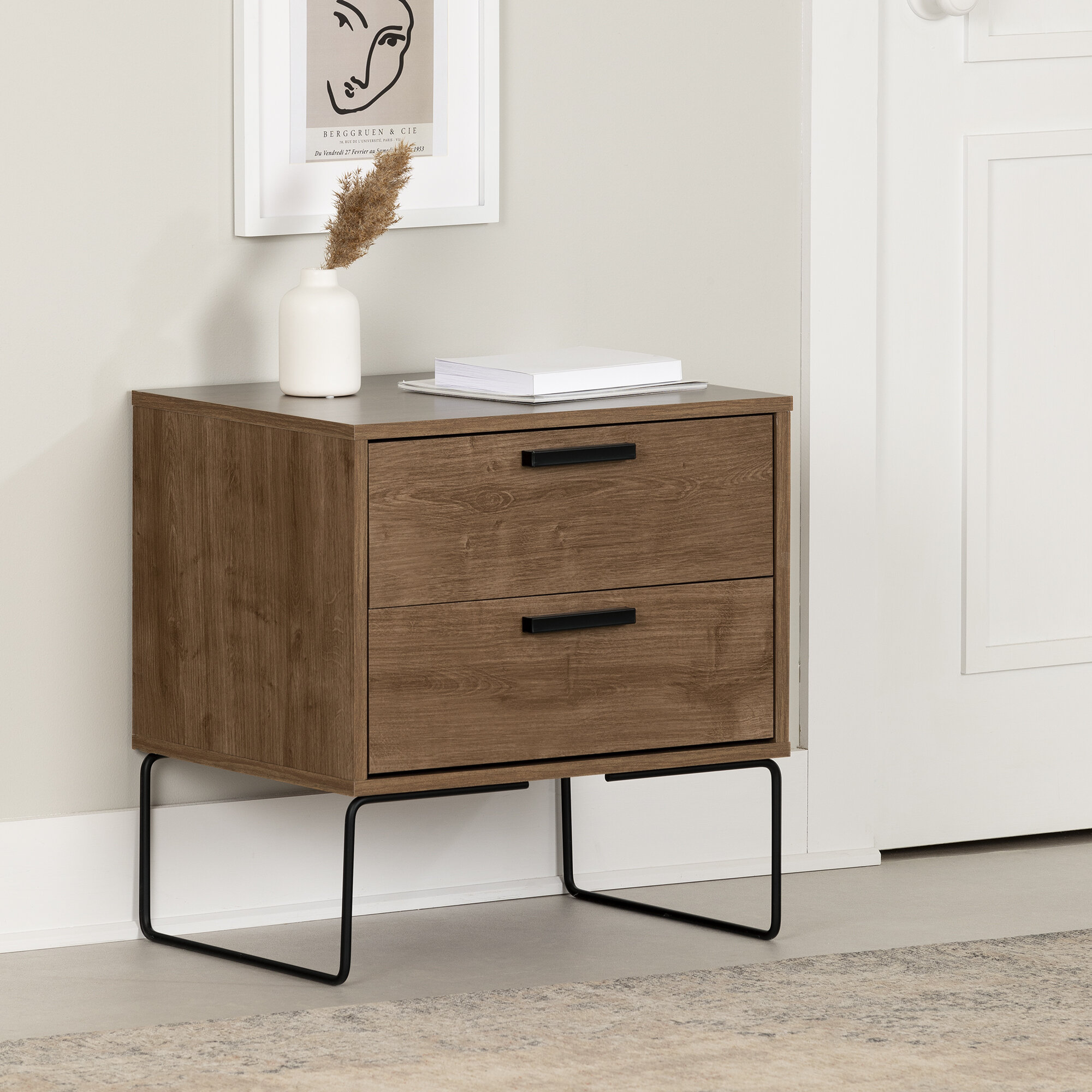 South Shore Vito End Table Dark Wood | Wayfair