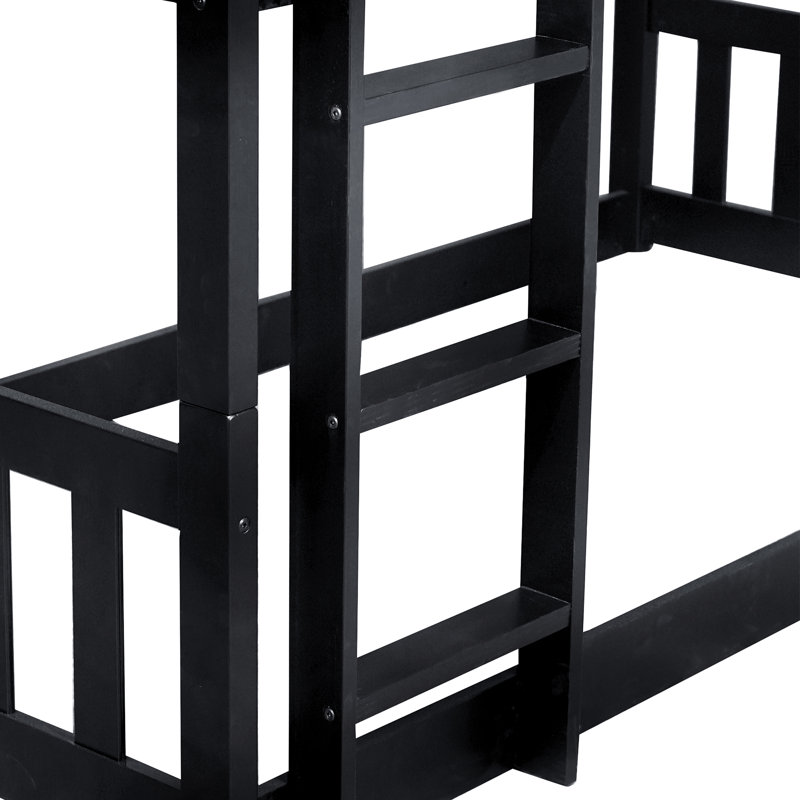 Twin Over Twin Triple Bunk Bed, Black