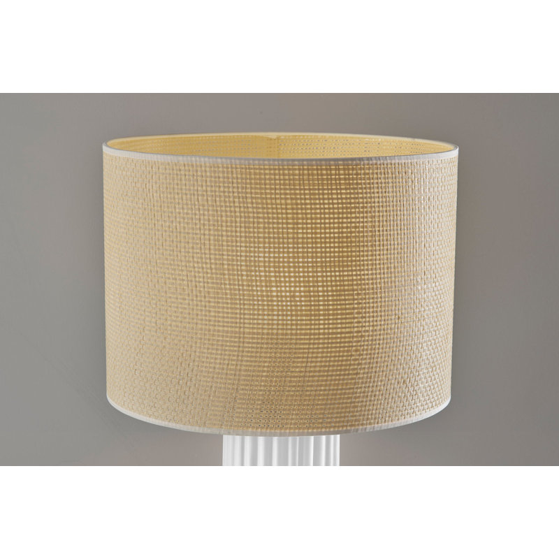 Lampe de table en céramique Aldreth, H 28,75 po x l 15,5 po x P 15,5 po, Blanc côtelé