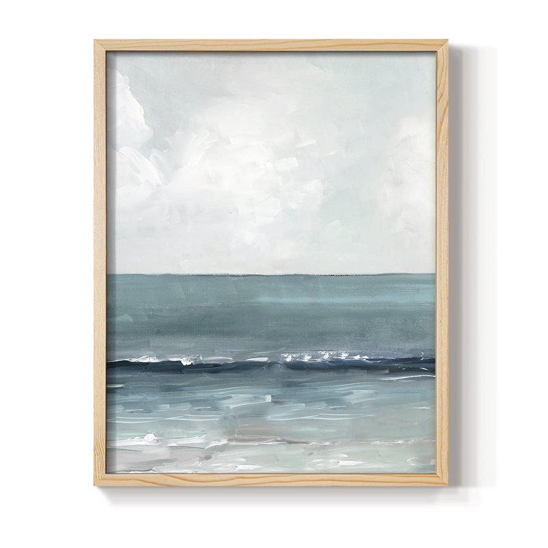 «Teal Seas II», reproduction encadrée - bois massif, Naturel, H 11 po x l 9 po