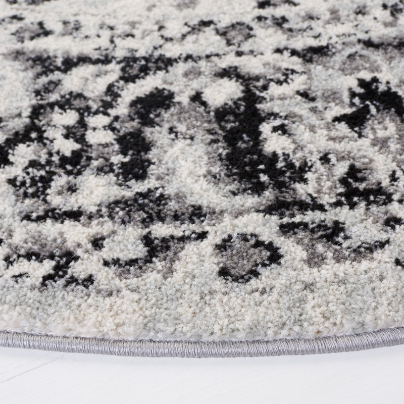 Tapis ivoire / noir Tulum 281, Tapis de couloir 2 pi x 9 pi