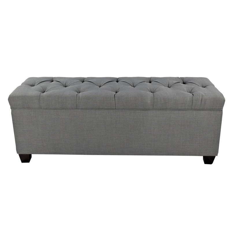 Banc de rangement rembourré Erik, Gris clair