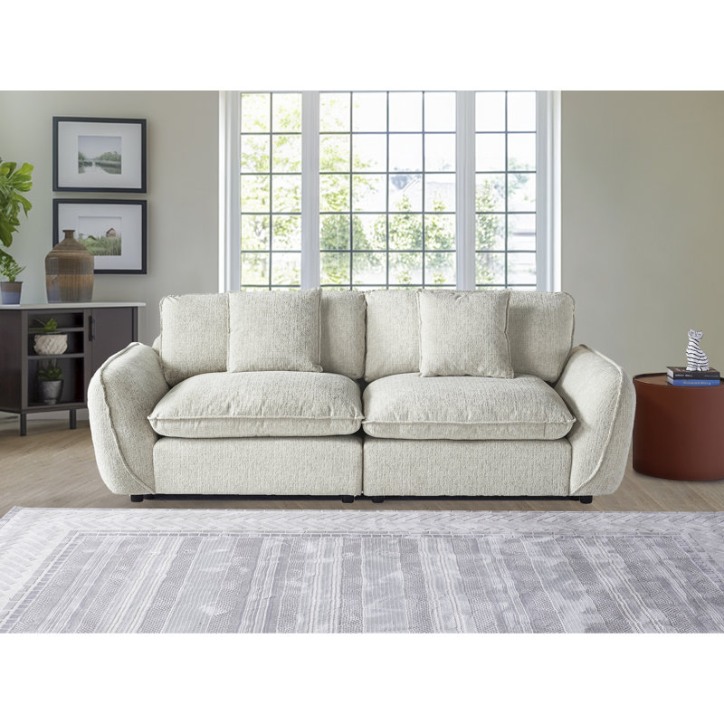 2-Seater Modular Sofa, Light Gray