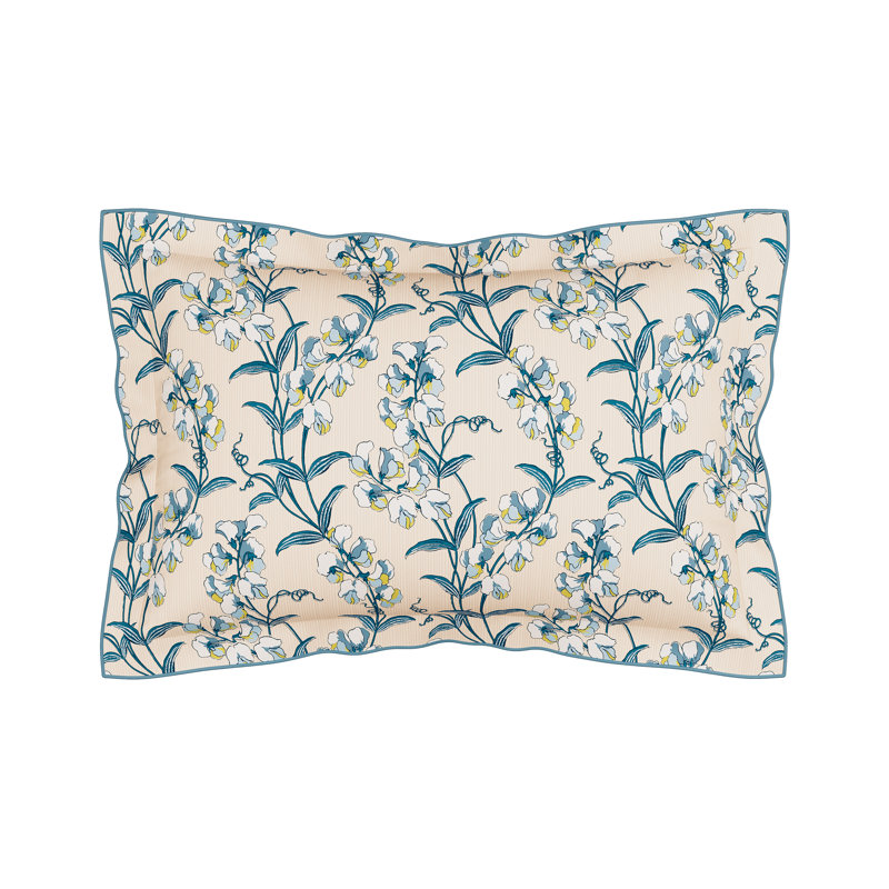 Sweet Tendrils Cotton Floral Duvet Cover Set with Pillowcases Included, Blue, Single Duvet Cover Set + 1 Pillowcase