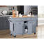 Îlot de cuisine avec comptoir en bois d'hévéa, chariot de cuisine sur 5 roues avec armoire de rangement-1449797396