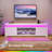 Entertainment Center for TVs up to 65", Modern TV Stand with RGB LED Lights, Storage & 4 AC Outlets-843548595