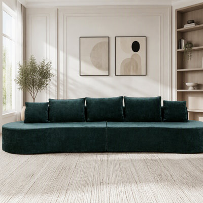 Modern Curved Modular Sectional Sofa with Compressed Sponge, Fully Assembled