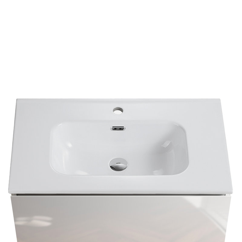 Lavabo intégré en céramique blanche Bb09-30-311, finition brillante, design contemporain et élégant, entretien simple, bord arrondi pour, profondeur de 29,71 po, largeur de 18,13 po, hauteur de 6,87 po, poids de 30,45 lb, hauteur élevée