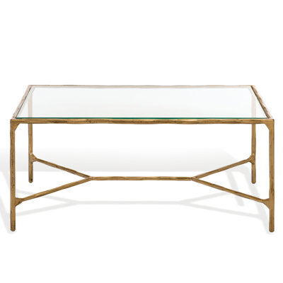 Evelynn 18" H x 40" W Iron Coffee Table