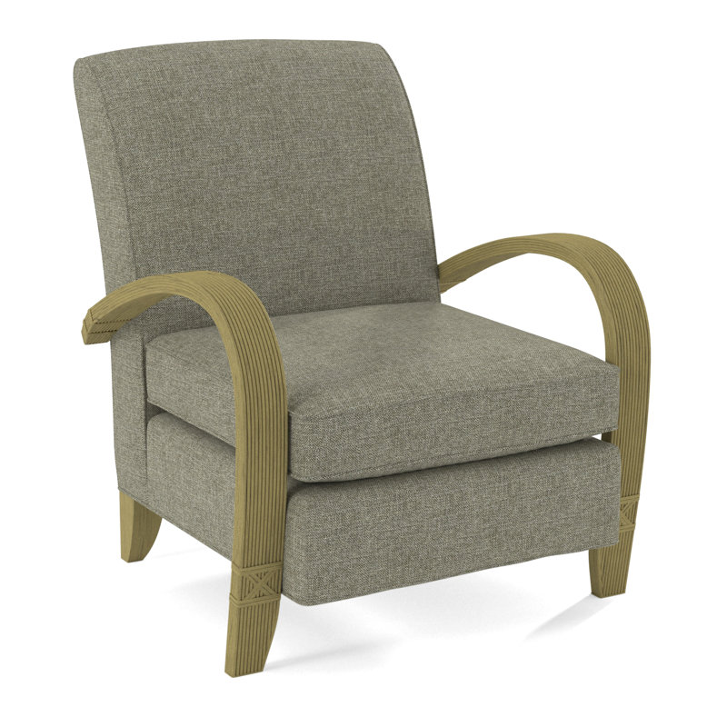 Vero Armchair, Light Blue Performance Fabric; 0851-55, Brass