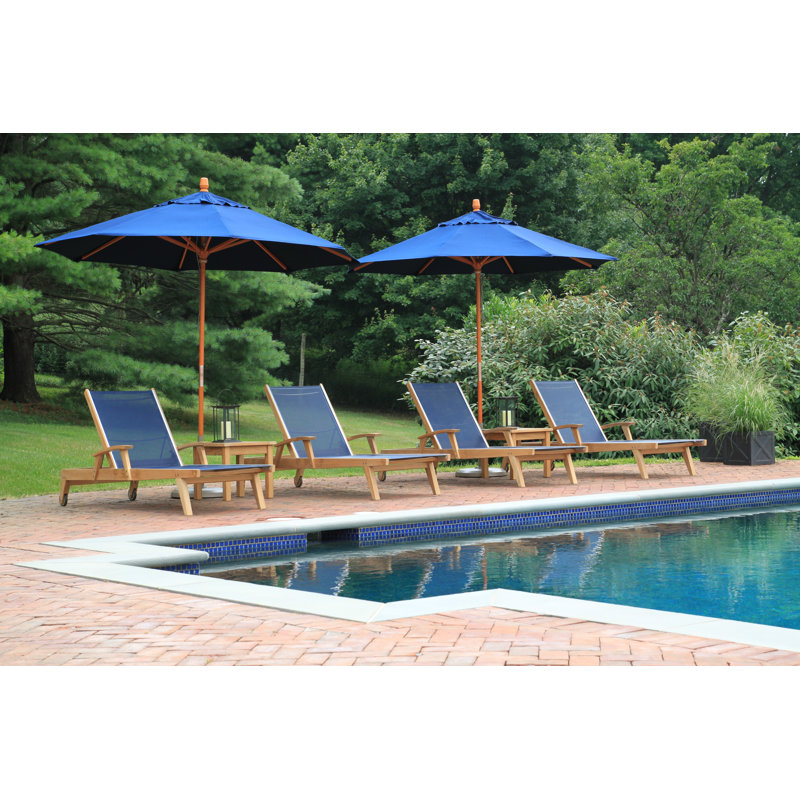 Chaise et table inclinables en teck Barbados