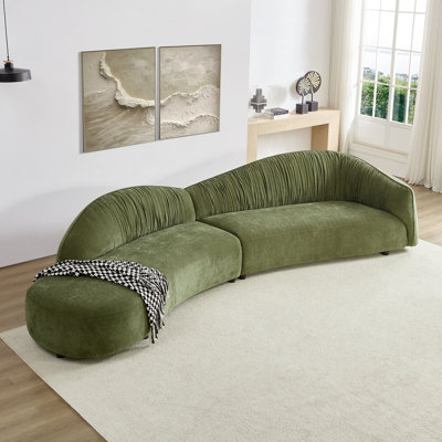 145.67'' Mid-Century Upholstered Comfy Couch