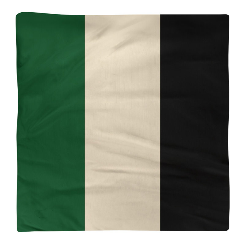 Milwaukee Striped Square Napkin, Good Land Green/Cream City Cream/Black, 22" W x 22" L, Cotton Twill