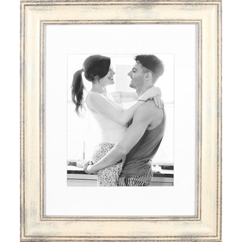 Cadre photo simple en bois biseauté Havisham, Blanc, 11" x 14"