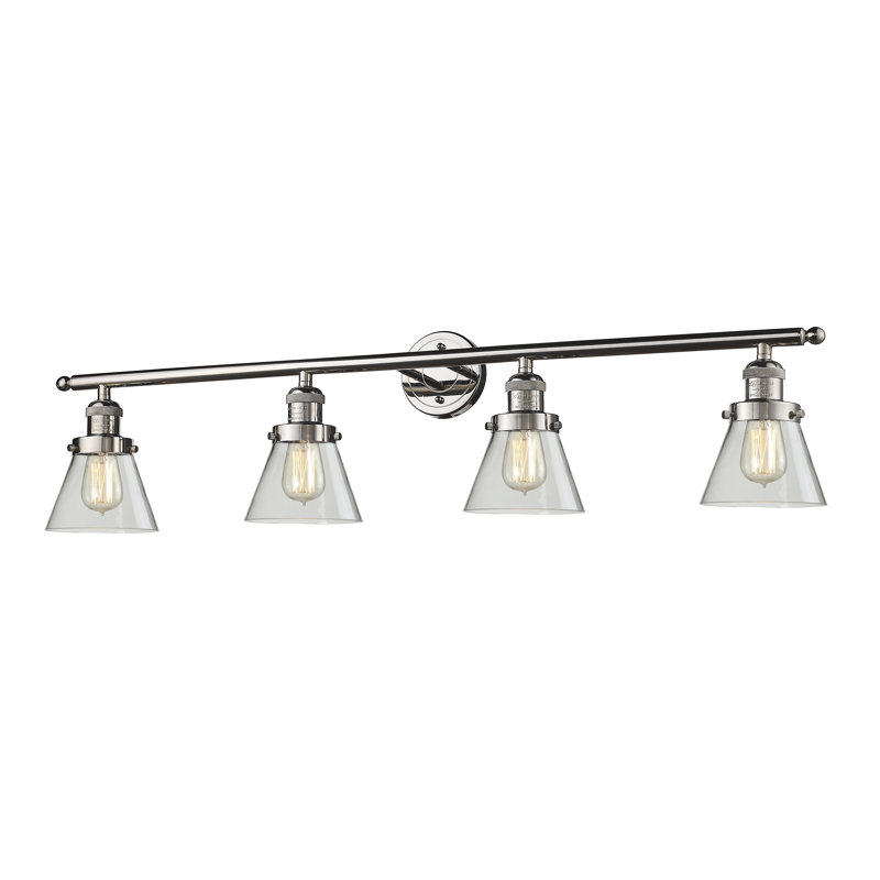 4 - Light Dimmable Vanity Light, Polished Nickel, Seedy