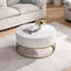 Table basse ronde avec tiroirs