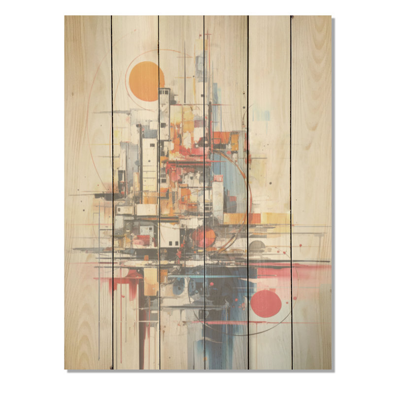 «Magical Castle Lake Sunrise - Châteaux», art mural sur bois de pin naturel, H 40 po x l 30 po