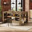 Bar Table, 63-Inch Counter Height Pub Table, Rectangular Wooden Kitchen Dining Furniture with Storage Shelves for Dining Room, Home Bar, Living Room (Rustic Brown)