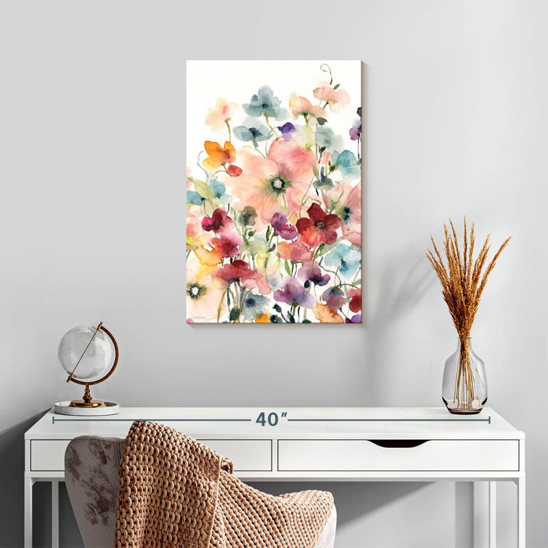 Harnek coquelicots et pois sucrés, H 24 po x l 16 po