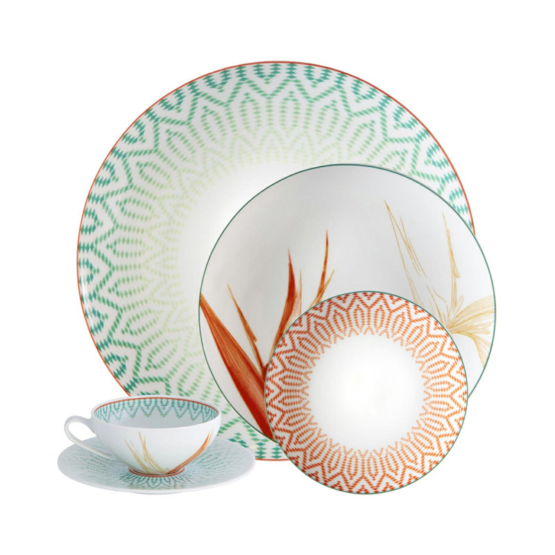 Fiji Porcelain China Dinnerware Set 20 Piece - Service for 4