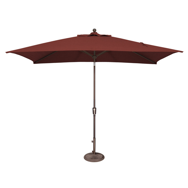 Parasol de marché rectangulaire 10 pi x 6,5 pi Launceston, Bronze, Acrylique Sunbrella henné