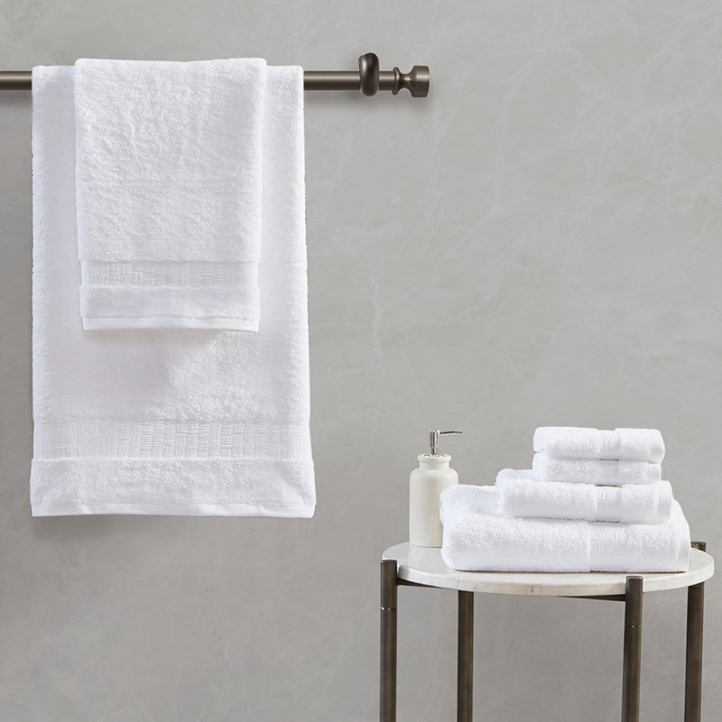 100% Egyptian Cotton 6 Piece Towel Set, White