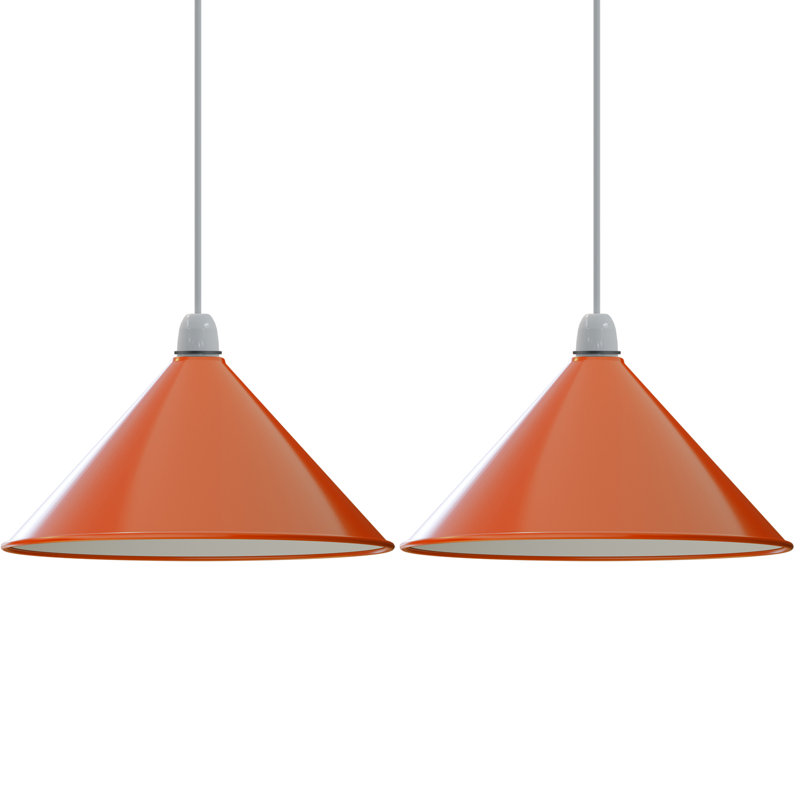 14.3cm H Metal Cone Lamp Shade ( Screw On ), Orange