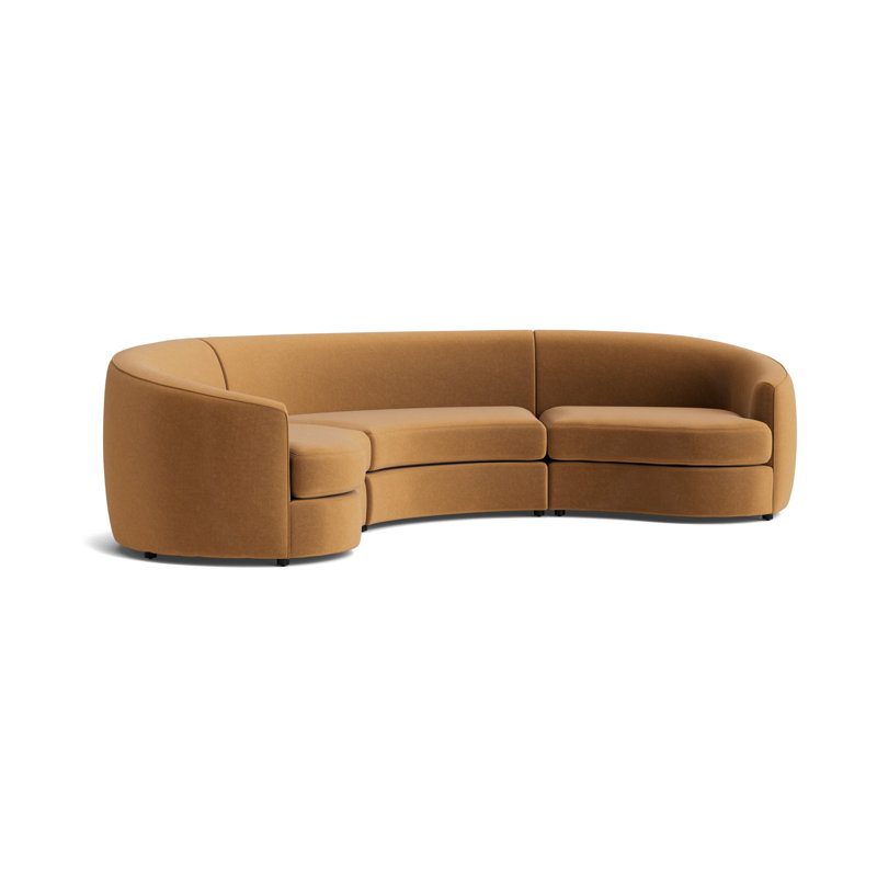 Giselle 3-Piece Sectional, Performance Velvet - Graphite