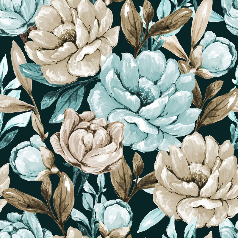 Peel & Stick Floral Wall Mural, 100" W x 8.33" L