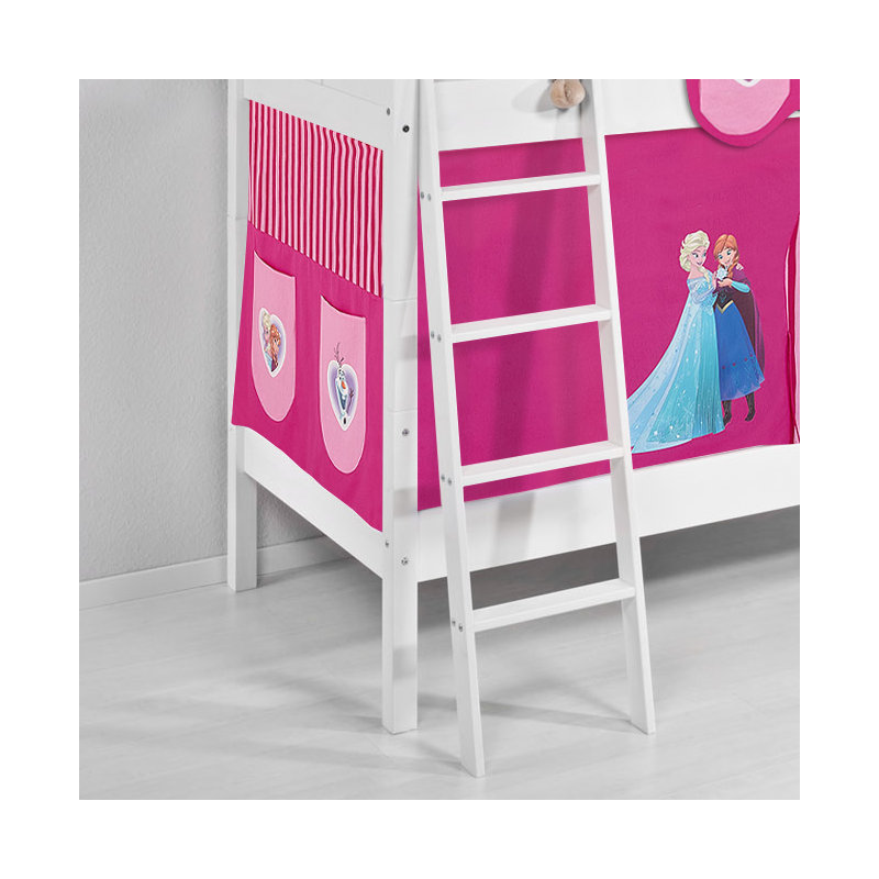 Disney's Frozen Bunk Bed Themed Beds with Built-in Ladder Included, Pink