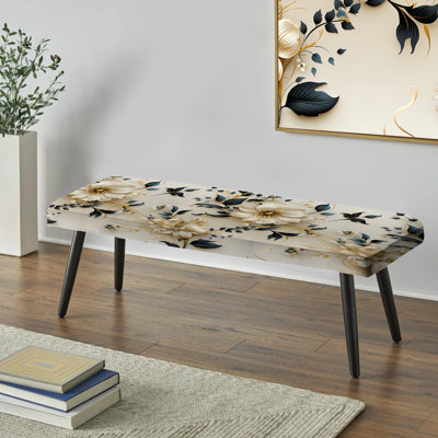 Banc rembourré floral noir Truong