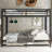Queen Over Queen Metal Bunk Bed With Twin Trundle, Black – Heavy Duty, Noise-free, And Safe Design With Under-bed Storage