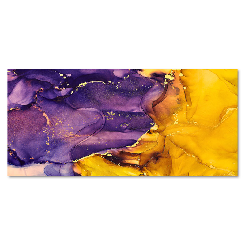 «Mauve et or», impression sur toile, H 28 po x l 60 po, Toile tendue
