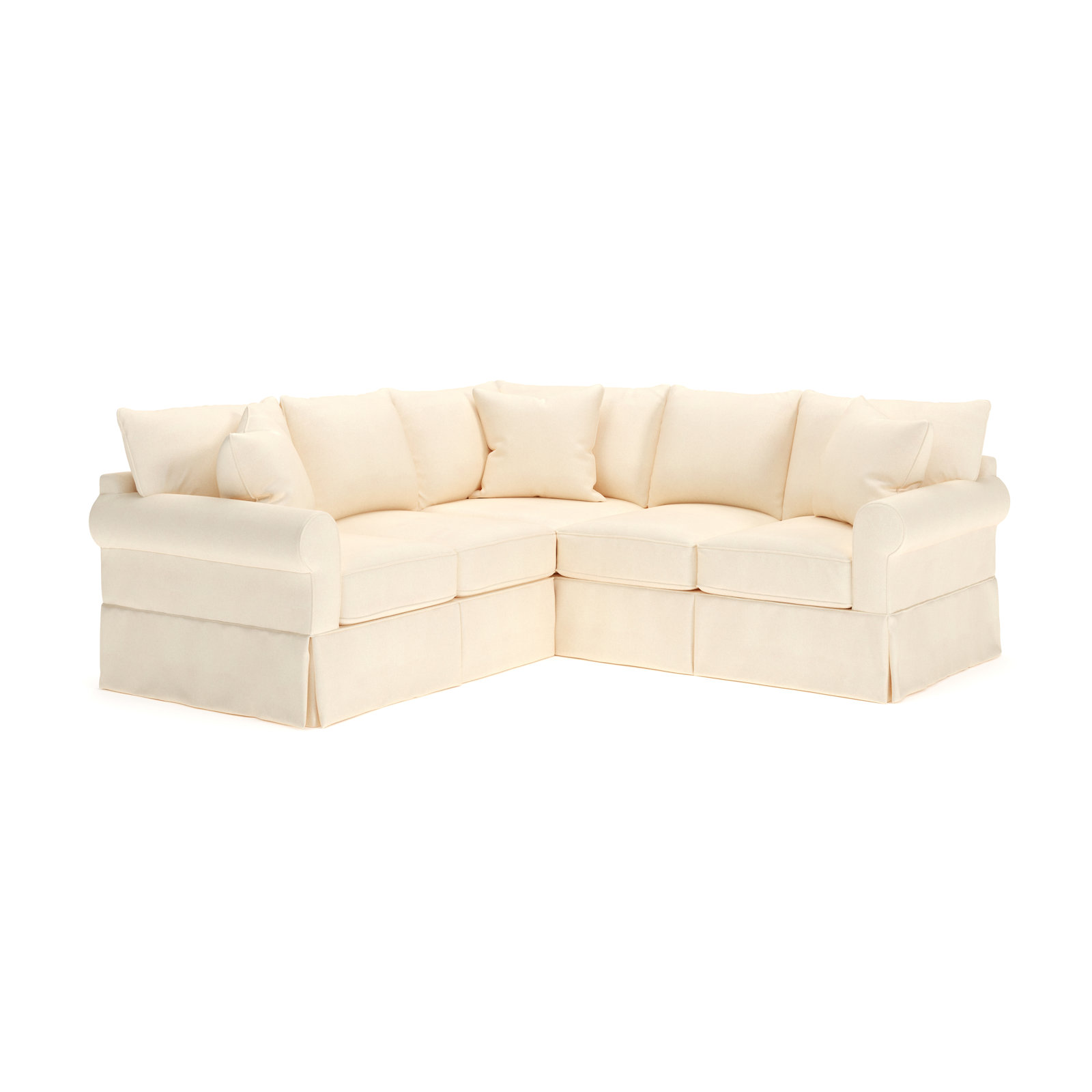 Amari Slipcovered L-Sectional, Right Hand Facing, Bayou Natural Canvas